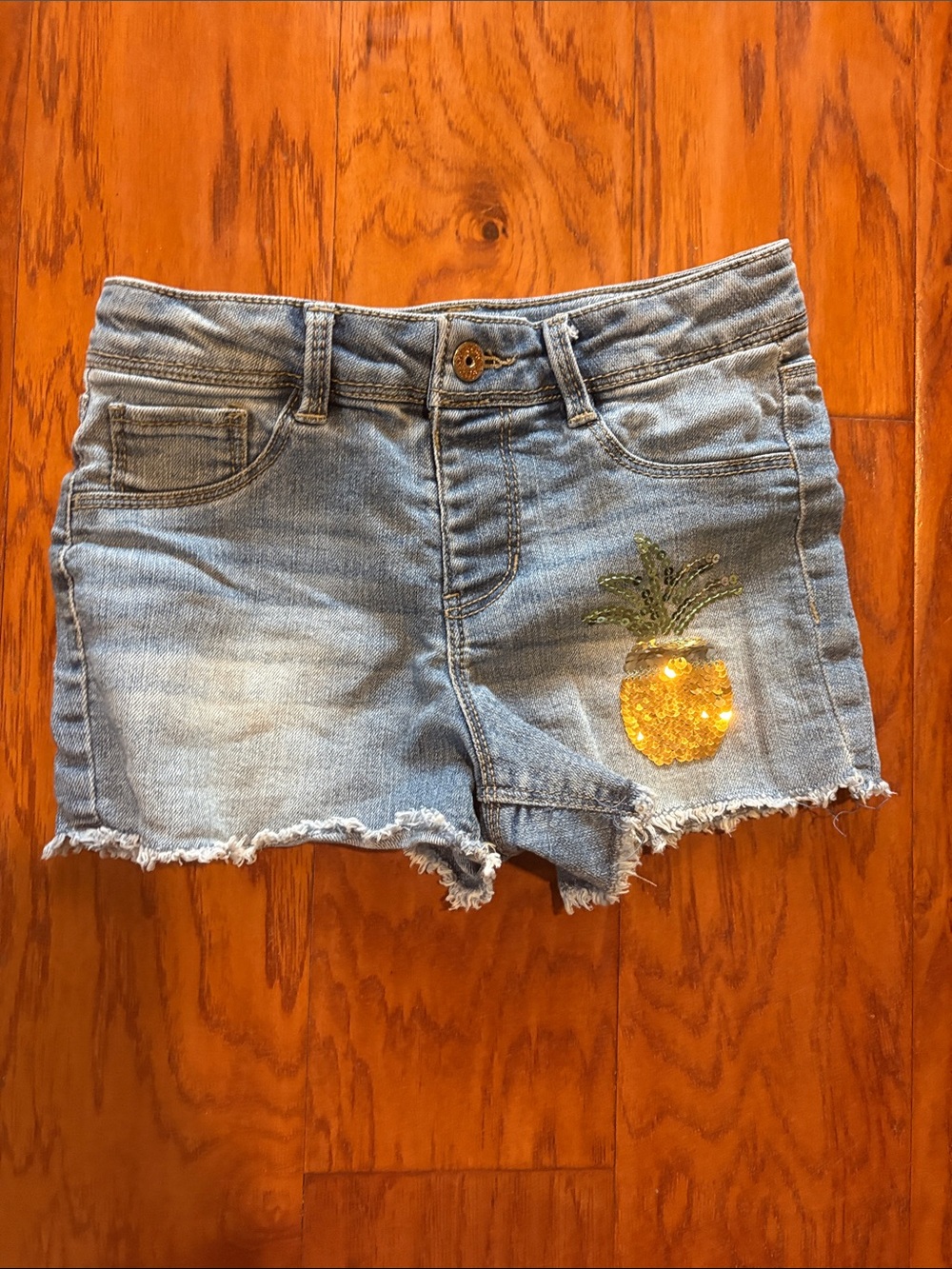 Sonoma Girls Size 7 Light Blue Denim Shorts with Snap Button Waist